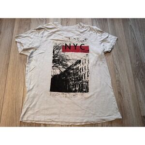 Aeropostale Mens NYC East Village‎ Graphic T-Shirt Gray Cotton Size L